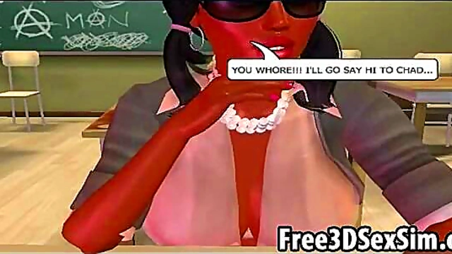 Two 3D cartoon s suck cock and get fucked