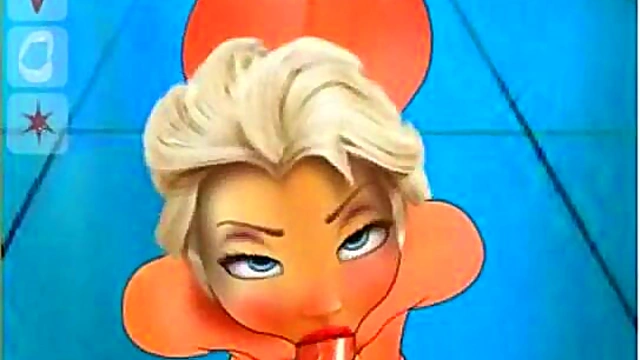 3D Elsa from Frozen Gets 3 Cumshots!