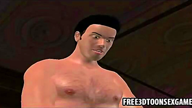 3d cartoon of two sexy Teen 18+ babes licking each other