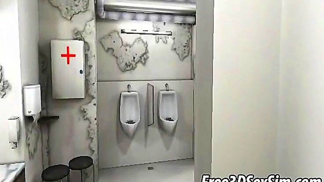 Two hot 3D babes using their charms on some geeks