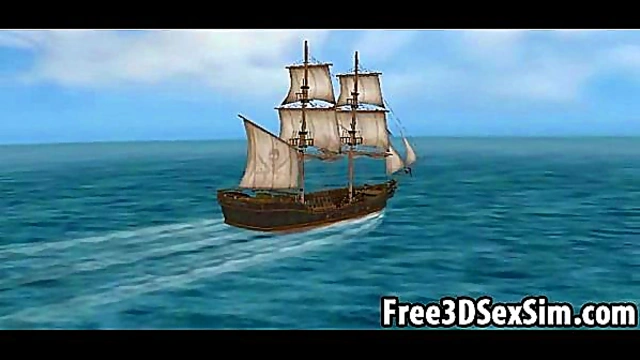 Sexy 3D ebony babe gets fucked on the beach