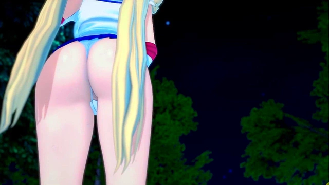 Sailor Moon masturbating in the park at night. Uncensored Hentai.