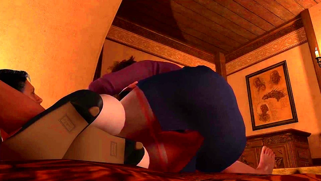 Getting a blowjob from a mature maid just before bed time : 3D Porn