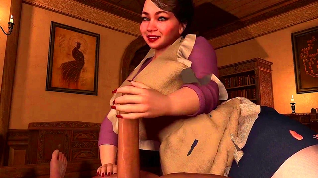 Getting a blowjob from a mature maid just before bed time : 3D Porn