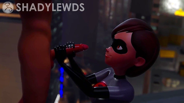 Helen Parr Rooftop Handjob (Grey Suit)