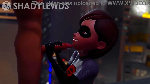 Helen Parr Rooftop Handjob (Grey Suit)