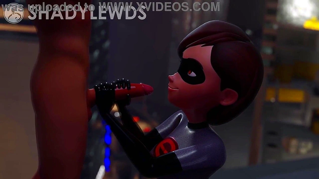 Helen Parr Rooftop Handjob (Grey Suit)