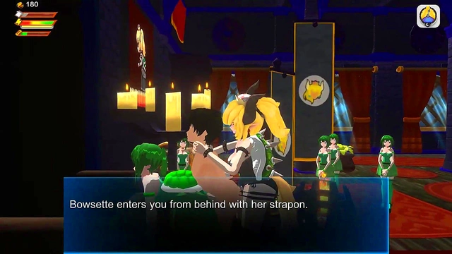 BOWSETTE Koopette Pegging Femdom Strap-on THREESOME