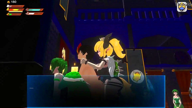 BOWSETTE Koopette Pegging Femdom Strap-on THREESOME