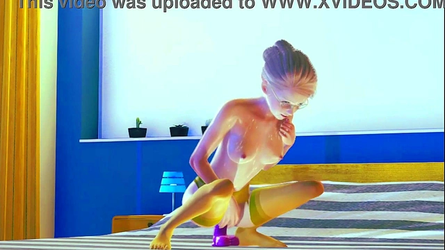 Teen 18+ stocking Solo Masturbation 3D