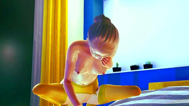 Teen 18+ stocking Solo Masturbation 3D