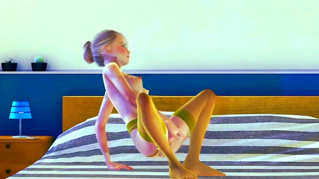 Teen 18+ stocking Solo Masturbation 3D