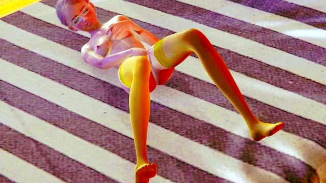 Teen 18+ stocking Solo Masturbation 3D