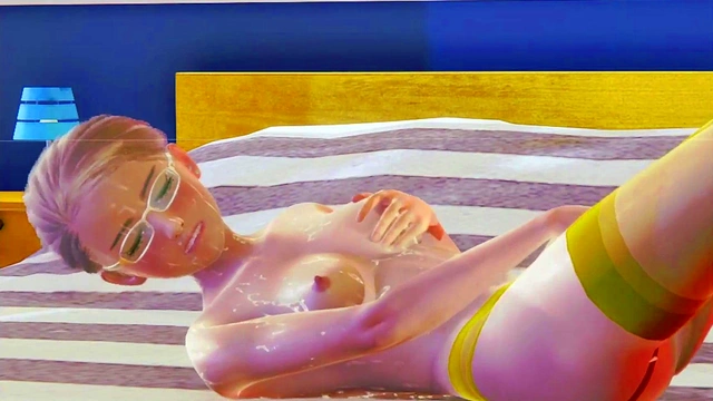 Teen 18+ stocking Solo Masturbation 3D