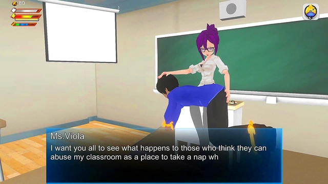 Femdom Teacher Spanks and Pisses on you in Class