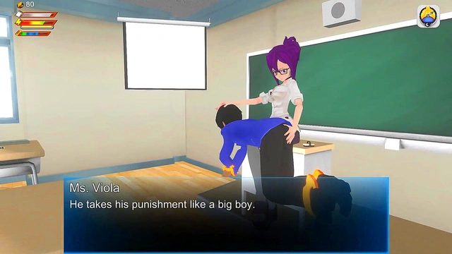 Femdom Teacher Spanks and Pisses on you in Class