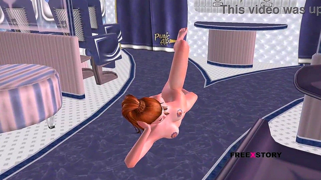 Animated 3D porn - A beautiful Teen 18+ Girl 18+ giving sexy poses in the Airplane and Fingering her sexy pussy