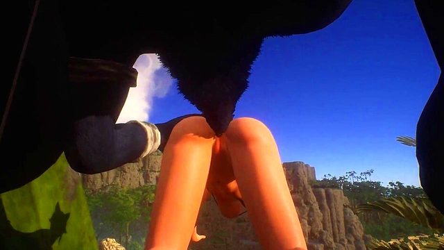 (3d Wild Life gameplay) Fox Girl 18+ plays with her wolf friend