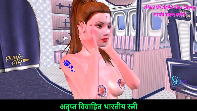 Marathi Audio Sex Story - A cute Girl 18+ in th Airplane giving sexy nude poses - 3D Animated Cartoon Porn