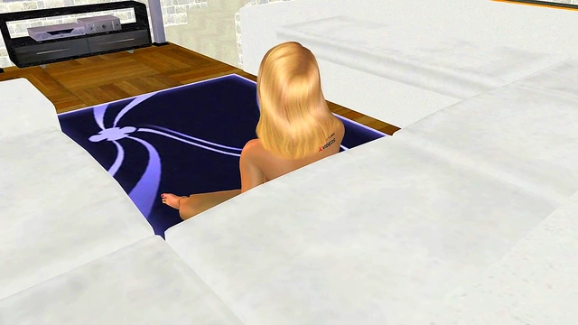 3D Animation Porn Video of a Beautiful big breasted Girl 18+ masturbates with Banana