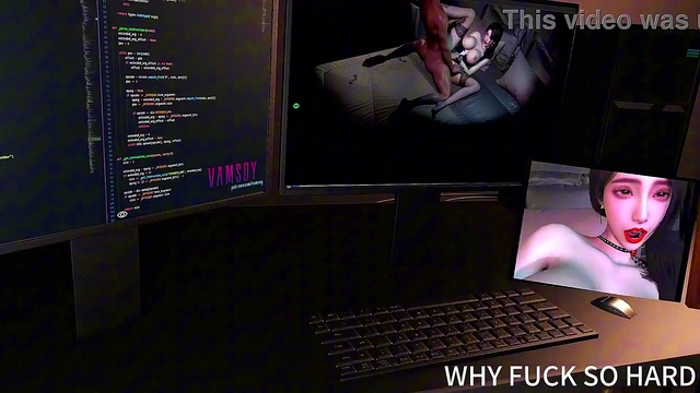 3D big boobs wife cheating with BBC in her bedroom