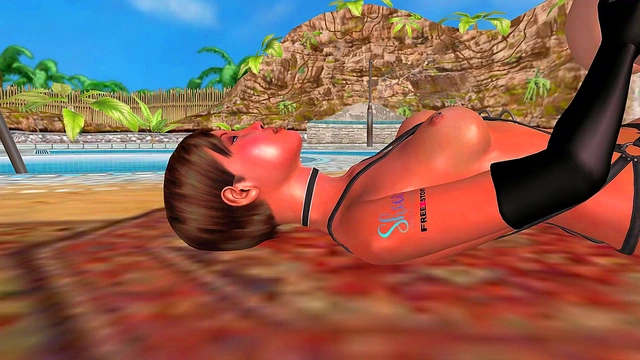 Animated 3D Sex - Cute Lesbian Girl 18+ riding stapon dick in Reverse cowGirl 18+ position