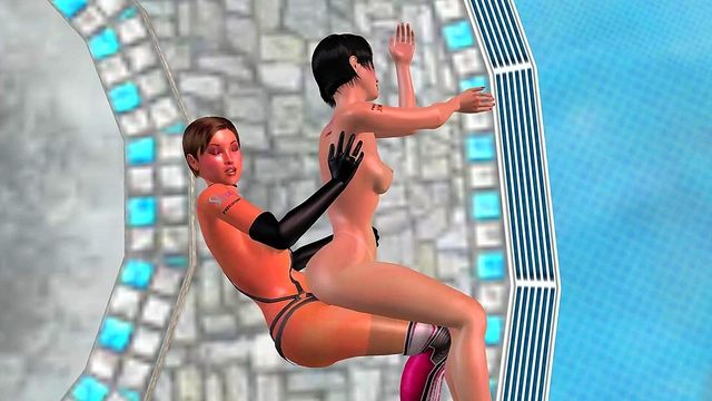 Animated 3D Sex - Cute Lesbian Girl 18+ fucking another Girl 18+ in spoon position