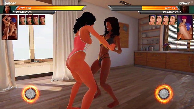 Aurora vs. Amahle (Naked Fighter 3D)