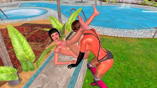 3D Animated Sex Video - Lesbian Girl 18+ Fisting in laying on table