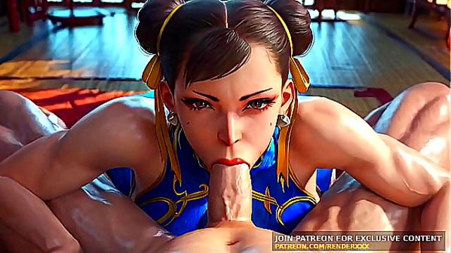 3D Animation : Street Fighter - Chun Li Blowjob FullNelson Fuck