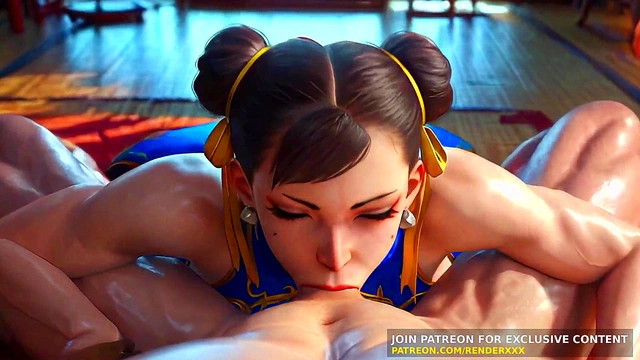 3D Animation : Street Fighter - Chun Li Blowjob FullNelson Fuck