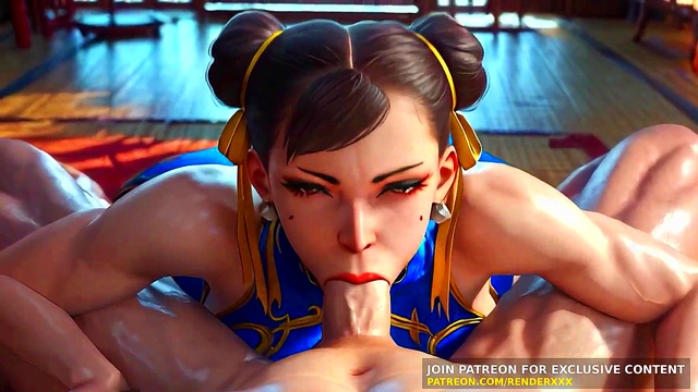 3D Animation : Street Fighter - Chun Li Blowjob FullNelson Fuck