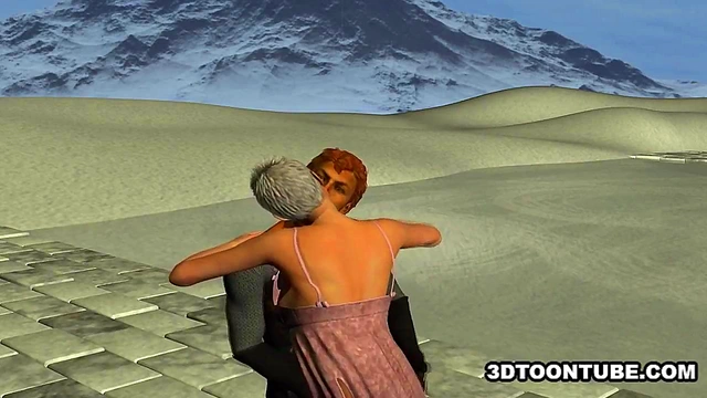 3D cartoon babe does a 69 before having some hot sex