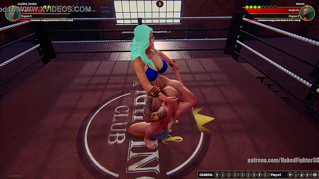 Justine Jawba VS Aaron (Naked Fighter 3D)