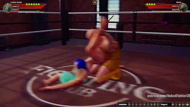 Justine Jawba VS Aaron (Naked Fighter 3D)