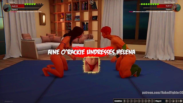 Helena VS Aine O'Rackie (Naked Fighter 3D)