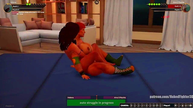Helena VS Aine O'Rackie (Naked Fighter 3D)