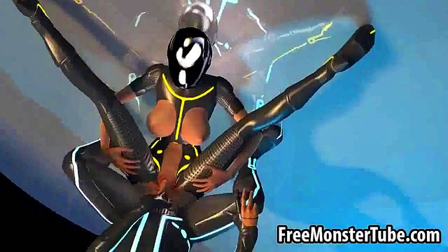 Sexy 3D catoon Tron babe enjoying a good fucking