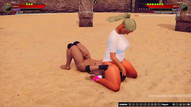 Felicity VS Giulius (Naked Fighter 3D)