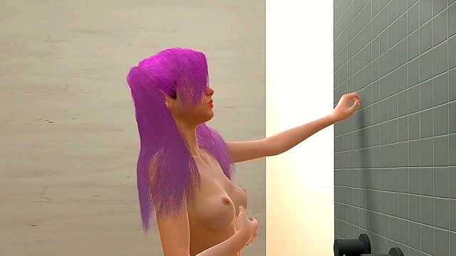 3d perfect hot girl in the shower