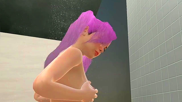 3d perfect hot girl in the shower
