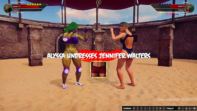 Jennifer Walters VS Alyssa (Naked Fighter 3D)