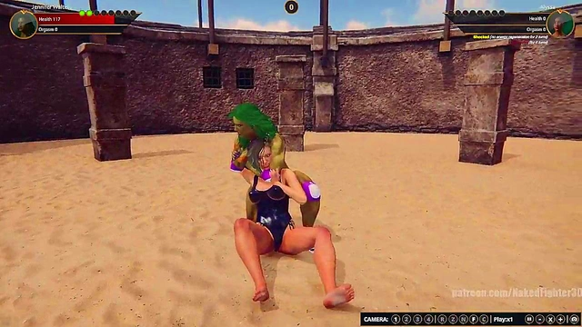 Jennifer Walters VS Alyssa (Naked Fighter 3D)