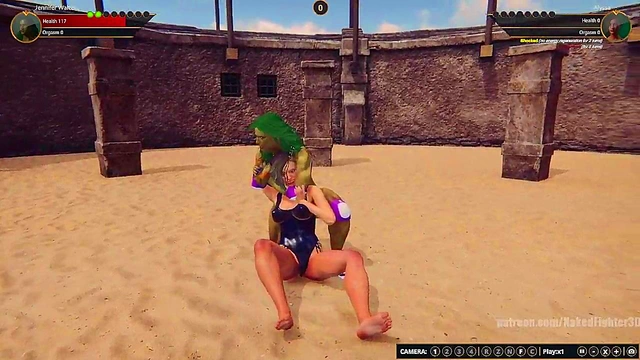 Jennifer Walters VS Alyssa (Naked Fighter 3D)