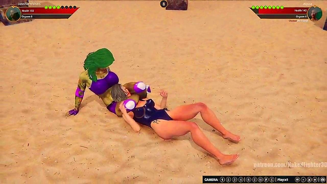 Jennifer Walters VS Alyssa (Naked Fighter 3D)