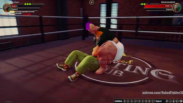 Karen Krash VS BOLDA the BEAST (Naked Fighter 3D)