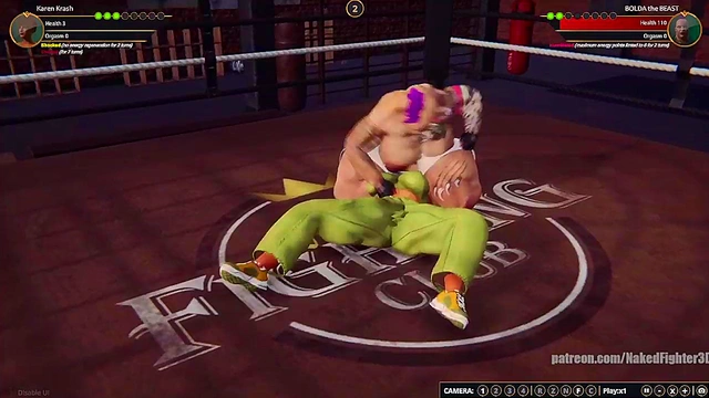 Karen Krash VS BOLDA the BEAST (Naked Fighter 3D)