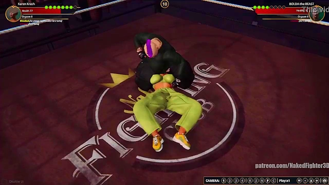 Karen Krash VS BOLDA the BEAST (Naked Fighter 3D)