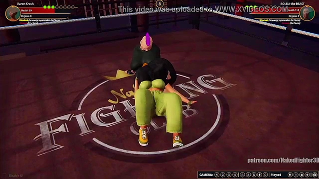 Karen Krash VS BOLDA the BEAST (Naked Fighter 3D)
