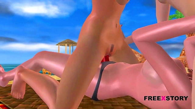 Animated 3d porn video of three cute girls having lesbian sex in two different positions